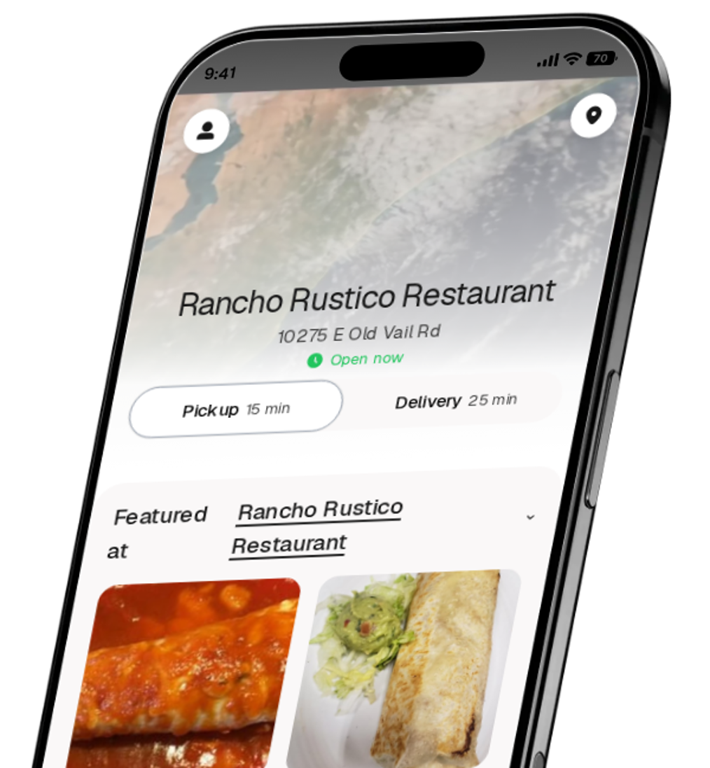 Rancho Rustico Restaurant app preview