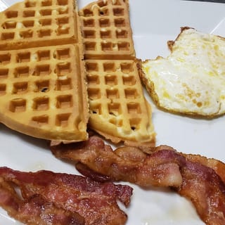 TWO EGGS AND WAFFLE